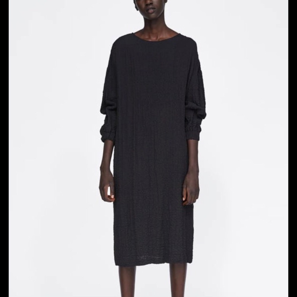 Zara black midi dress
